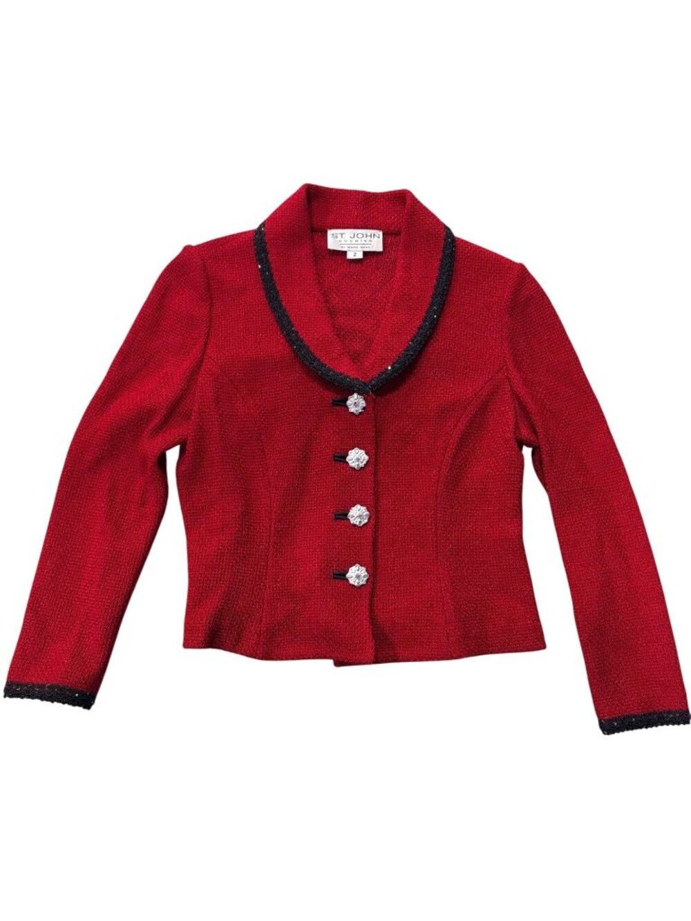 G-17. St. John Evening by Marie Grey Satana Knit Jacket Red